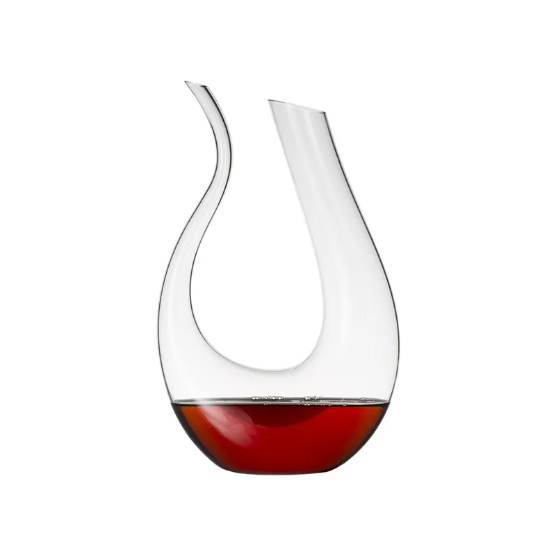 U Shape Clear 1.5L u-образный Кристалл Декантер для красного вина Лебедь Графин для вина подарки большой аэратор аксессуары ручная выдувная сомелье графин без свинца - Цвет: U Shape Clear