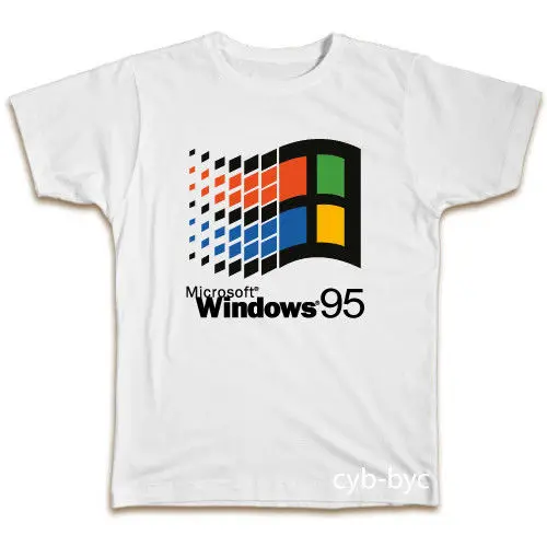 Windows 95 новая футболка черно белая Avl. Летняя мужская модная удобная повседневная с