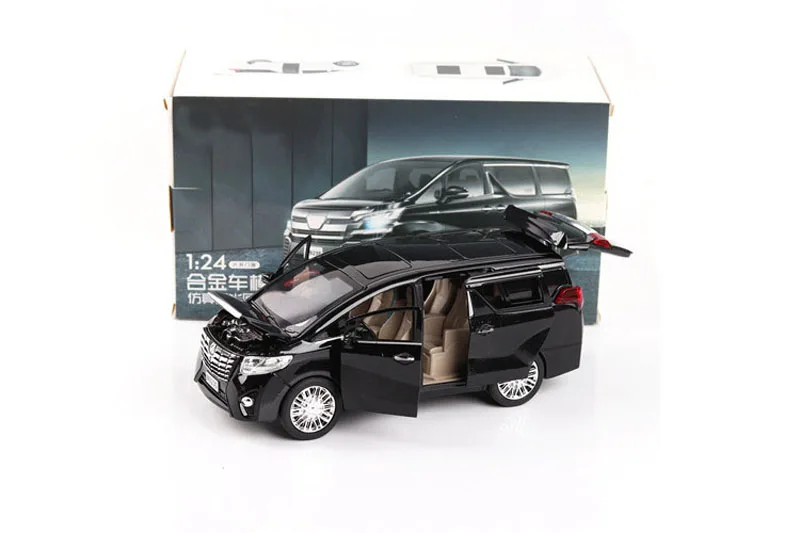 1:24 Масштаб сплава вытяните назад автомобиль игрушка высокая моделирования Toyota Alphard MPV, коллекция модели Diecasts и игрушечных автомобилей