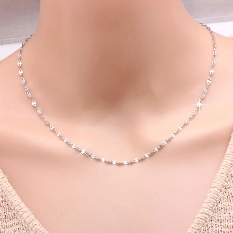 Тонкий серебряный цвет шикарное ожерелье для Loveliness женщин Девушка шеи ювелирные
