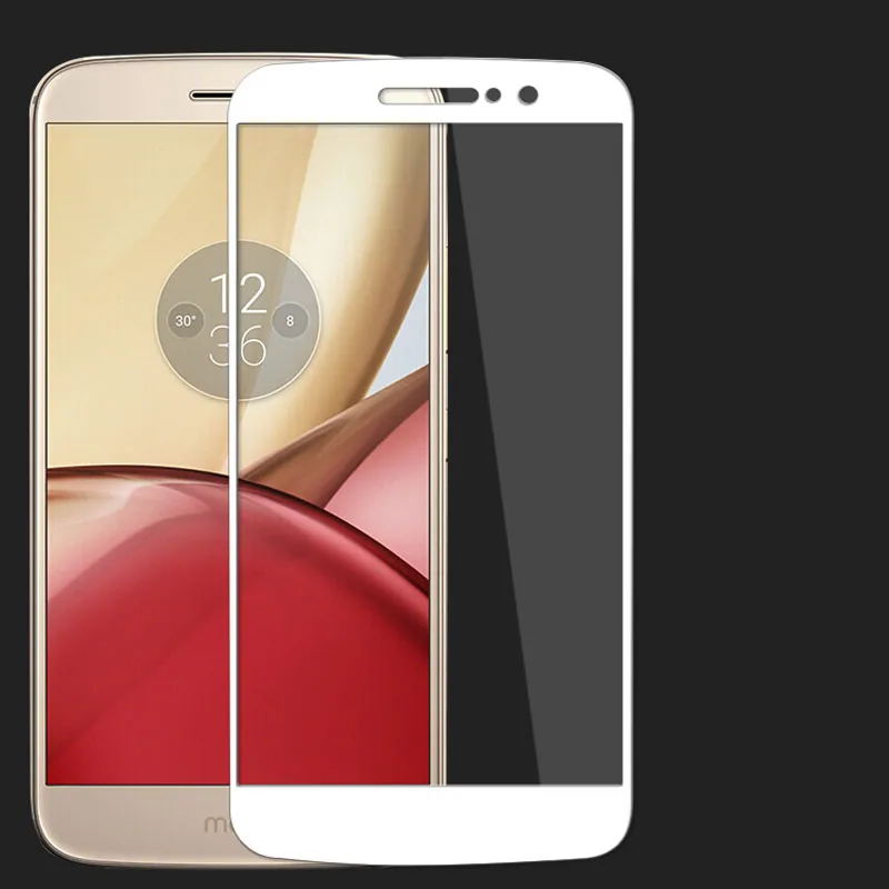 Ультратонкое закаленное стекло 9H золотого и белого цветов для Moto M XT1662 XT1663