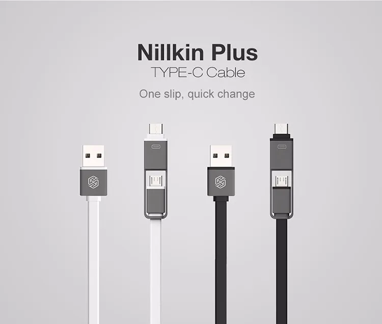 NILLKIN плюс 2 в 1 кабель Тип C & Micro Порты и разъёмы поддержка быстрой зарядки для Samsung