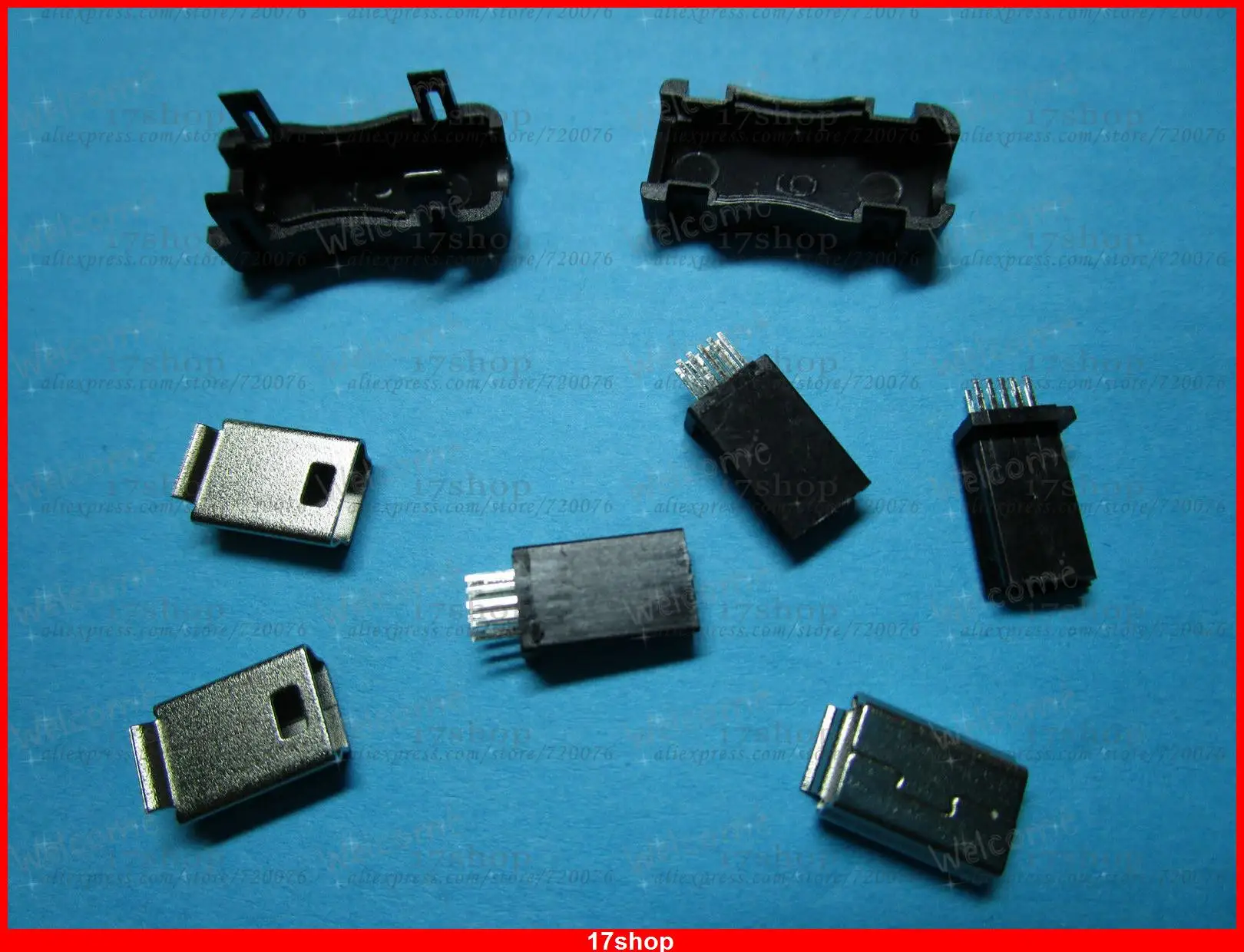 10 шт. Pin Mini USB разъем штекер пластиковый для Philips 180 градусов|plastic connector|plastic socketplastic