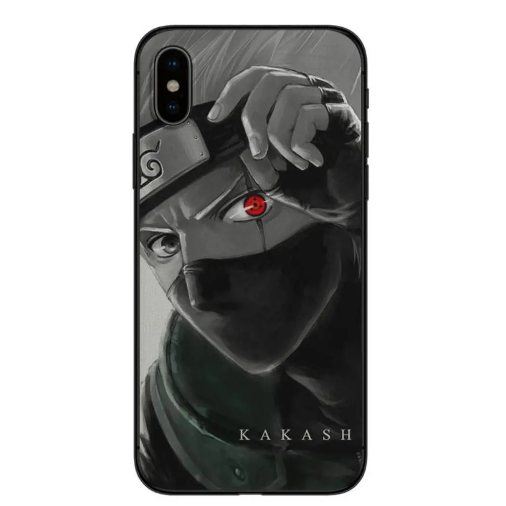OUTMIX логотип Akatsuki Наруто Мобильные Телефоны задняя ТПУ Черный чехол для iPhone XR 7 8 6 6S