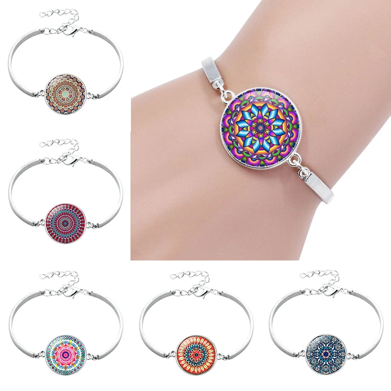 Adjustable Women Glass Graceful Girls Bracelet Datura stramonium Korean 1PC Flower 12 Colors 2018 New Arrival Yoga Buddhism | Украшения и