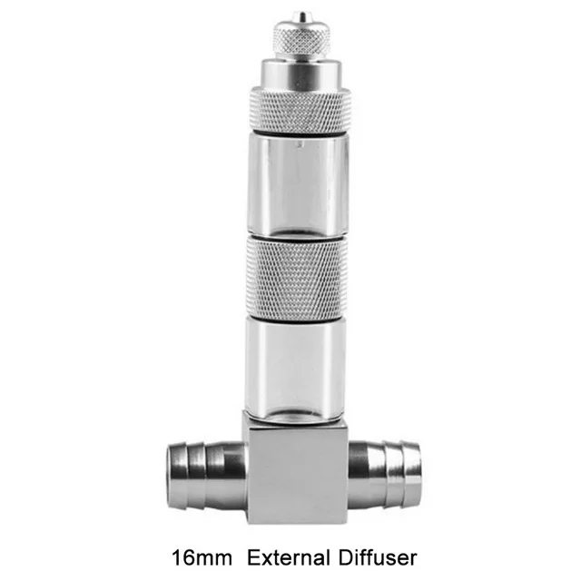 16mm External Diffus 12/16 мм Нержавеющая сталь CO2 Диффузор Аквариум Внешний распылитель углекислого газа регулятор реактор покрытый кожухом - Цвет: 16mm External Diffus