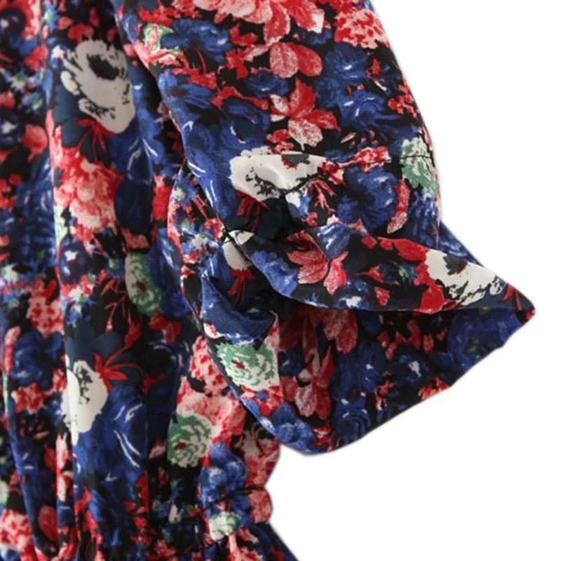 Женское шифоновое платье с принтом V образным вырезом и открытой спиной|dress city|dress