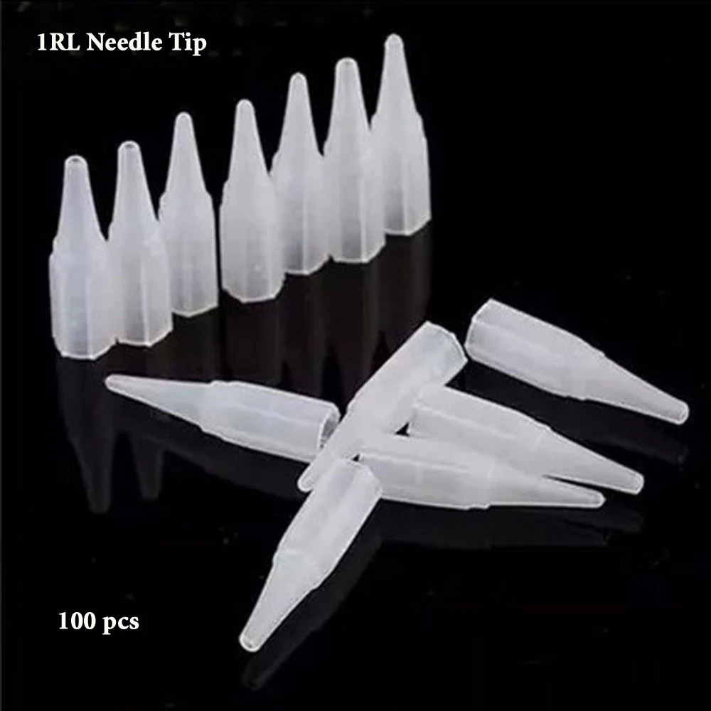 100 шт 1rl иглы татуировки советы одноразовые брови колпачок для игл аксессуары