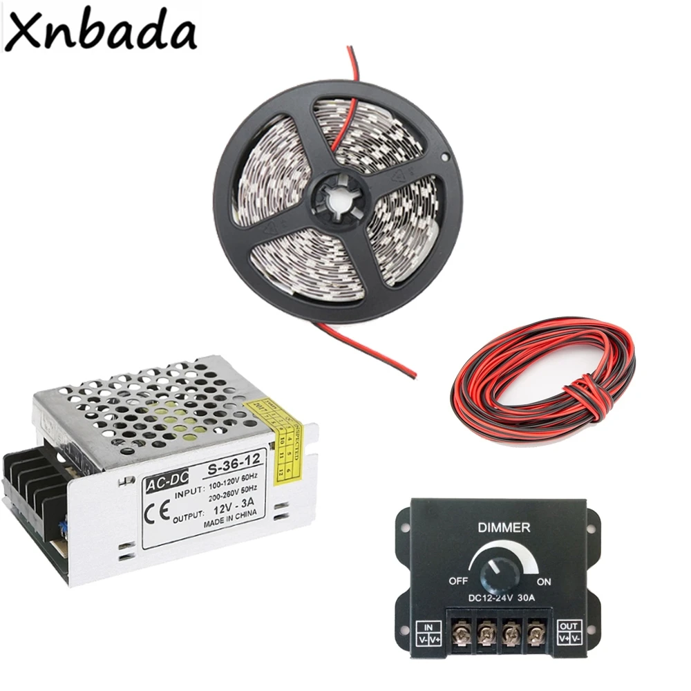 Гибкая светодиодная лента SMD5050 белый/теплый белый/красный/синий свет диммер