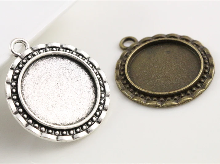 10 шт 20 мм Внутренний размер Античная Посеребренная и бронзовая линия стиль