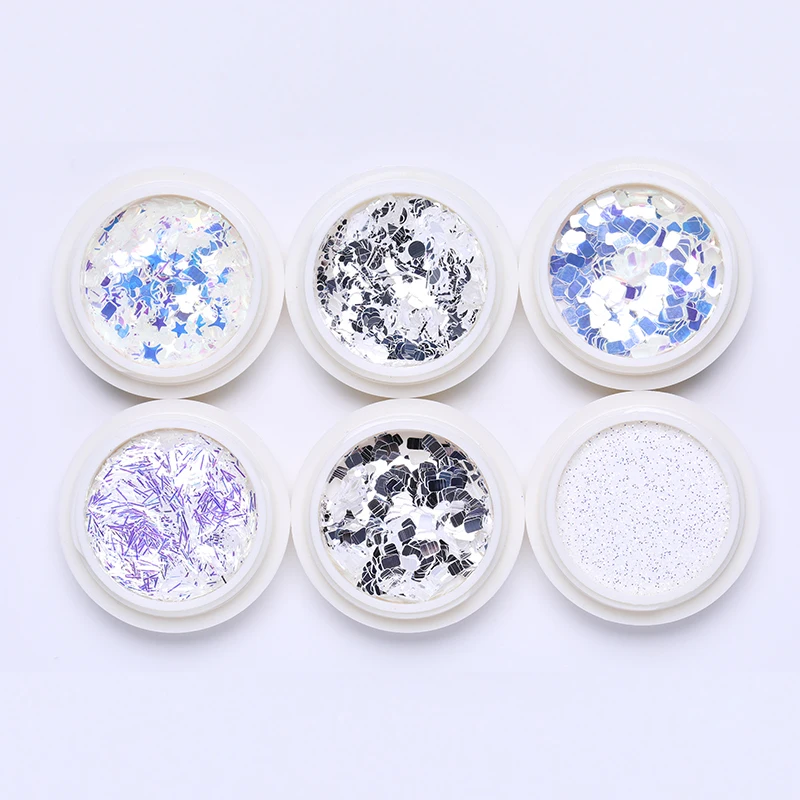 3D украшения ногтей советы смешанные узоры ногти блестки Красочные Сердце Звезда