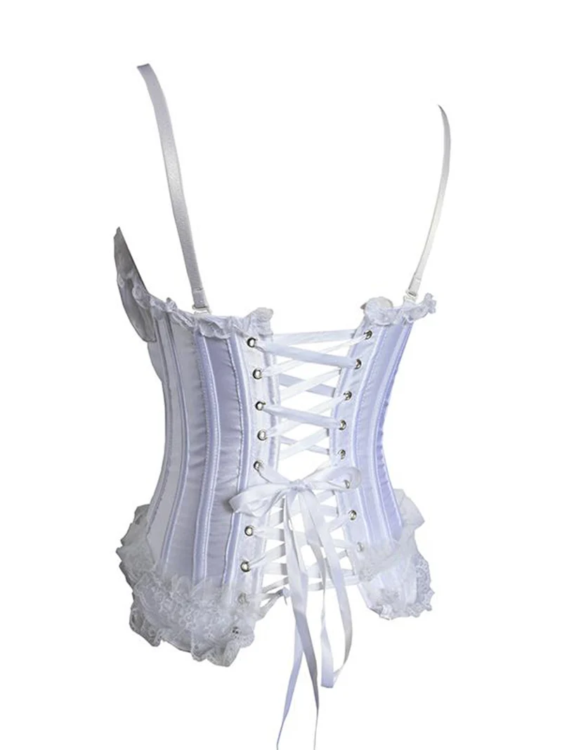 Популярный черный корсет в стиле стимпанк топ атласный бюстье из искусственной