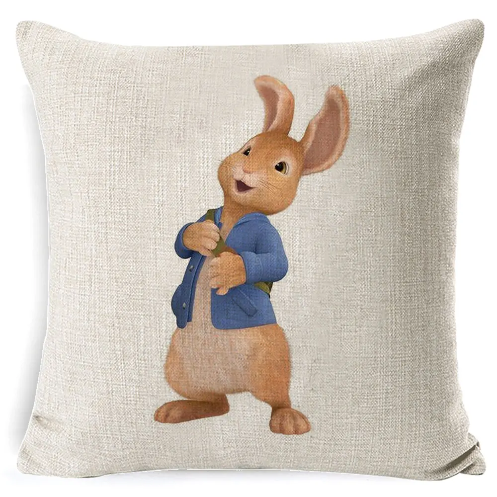 Fokusent Peter Rabbit Чехол на подушку в европейском стиле, Чехол на подушку 45*45, плотный Чехол на подушку с 3D принтом, декоративные подушки, Хлопковый чехол