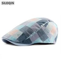 siloqin adjustable head size unisex cotton material vintage berets spring summer simple fashion sun visor caps for men and women