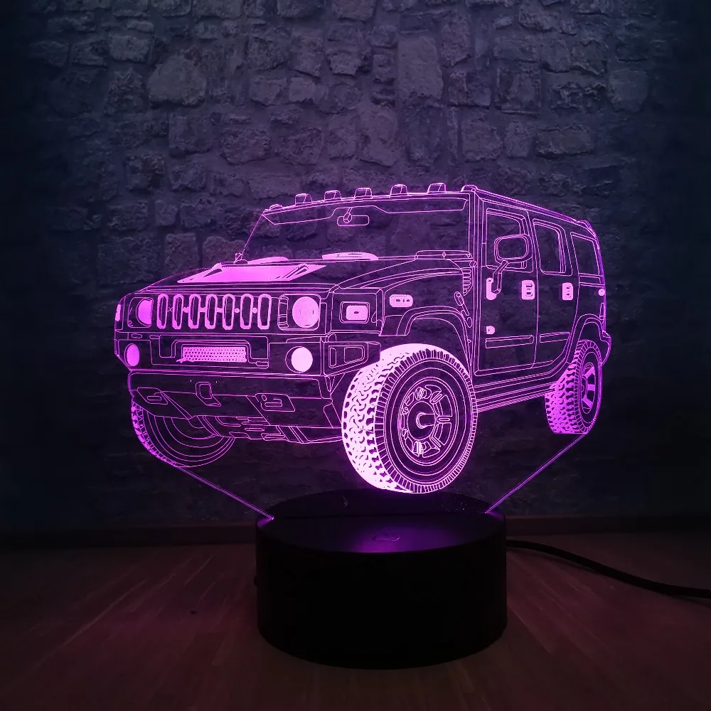Новый 3D светодиодный светильник для автомобиля ночник иллюзия атмосфера 7 цветов