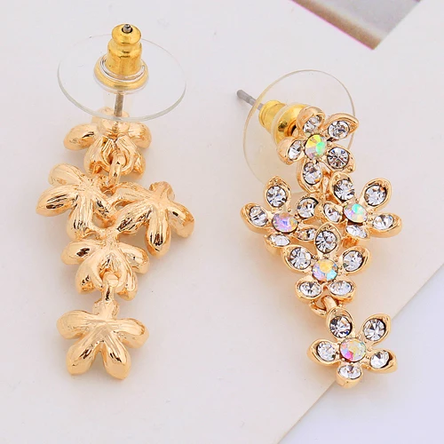 Free shipping fashion earrings 2014 gold plated imitation diamond stud for women gift ear cuff bijoux | Украшения и аксессуары
