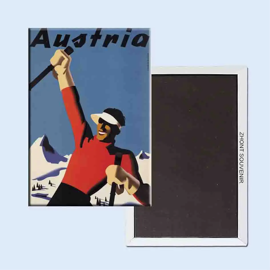 Лыжная реклама Австрия 24192 ретро ностальгия магниты на холодильник|fridge magnet|retro