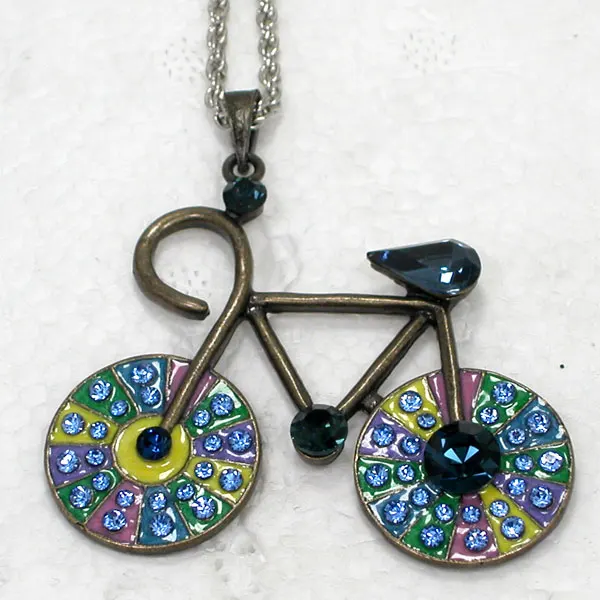 12 шт./лот оптовая продажа горный хрусталь эмаль для велосипеда модное ожерелье