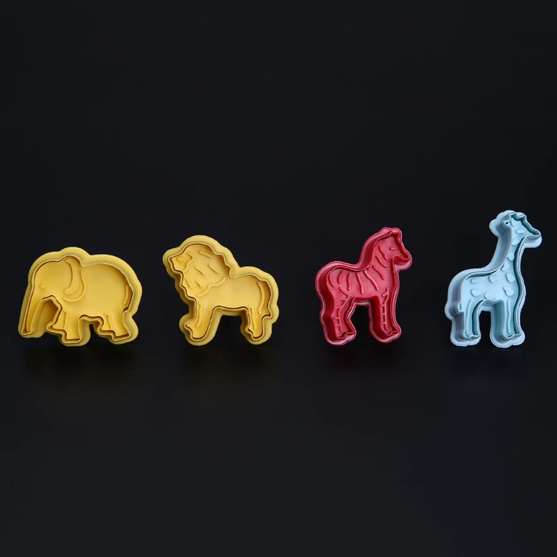 4 шт. 3D животные пластиковые формы для печенья помадка торт резак плесень инструменты для выпечки, сделай сам Mar28