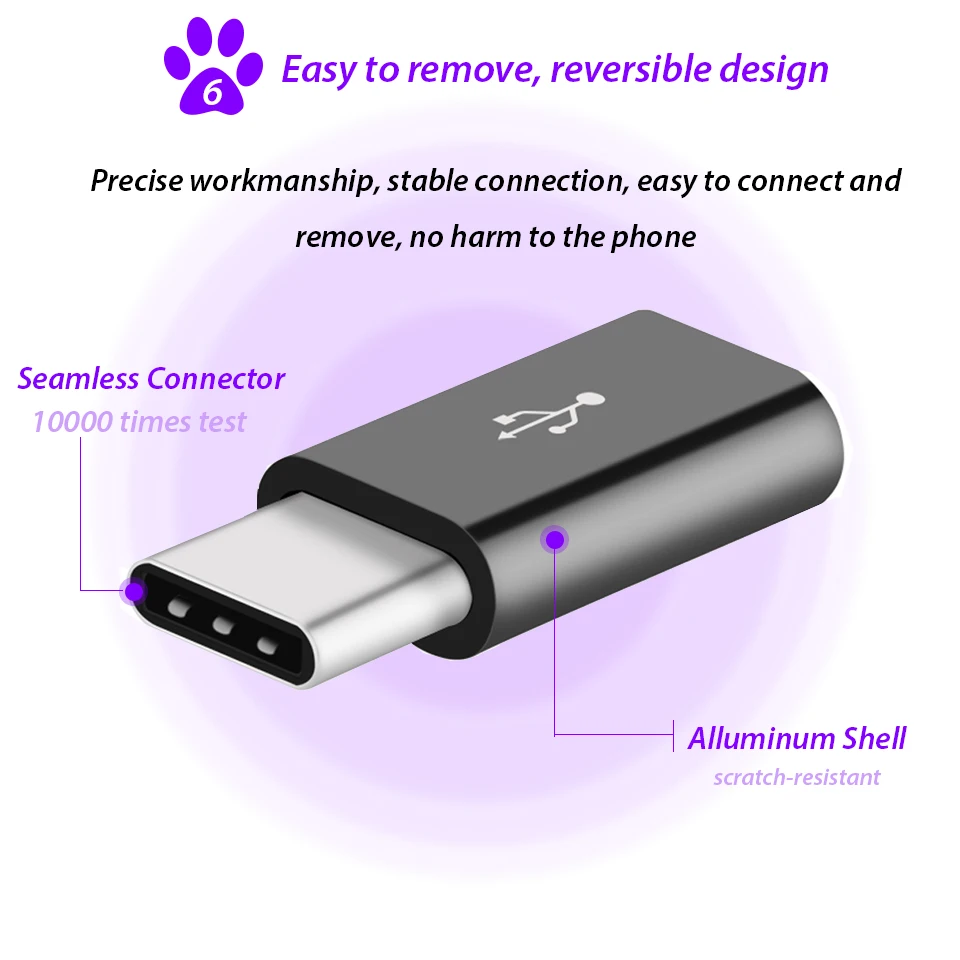 Адаптер Micro USB типа C для Oukitel K10000 Max Doogee F7/T3 USB-C длинный кабель зарядки OTG 8 мм |