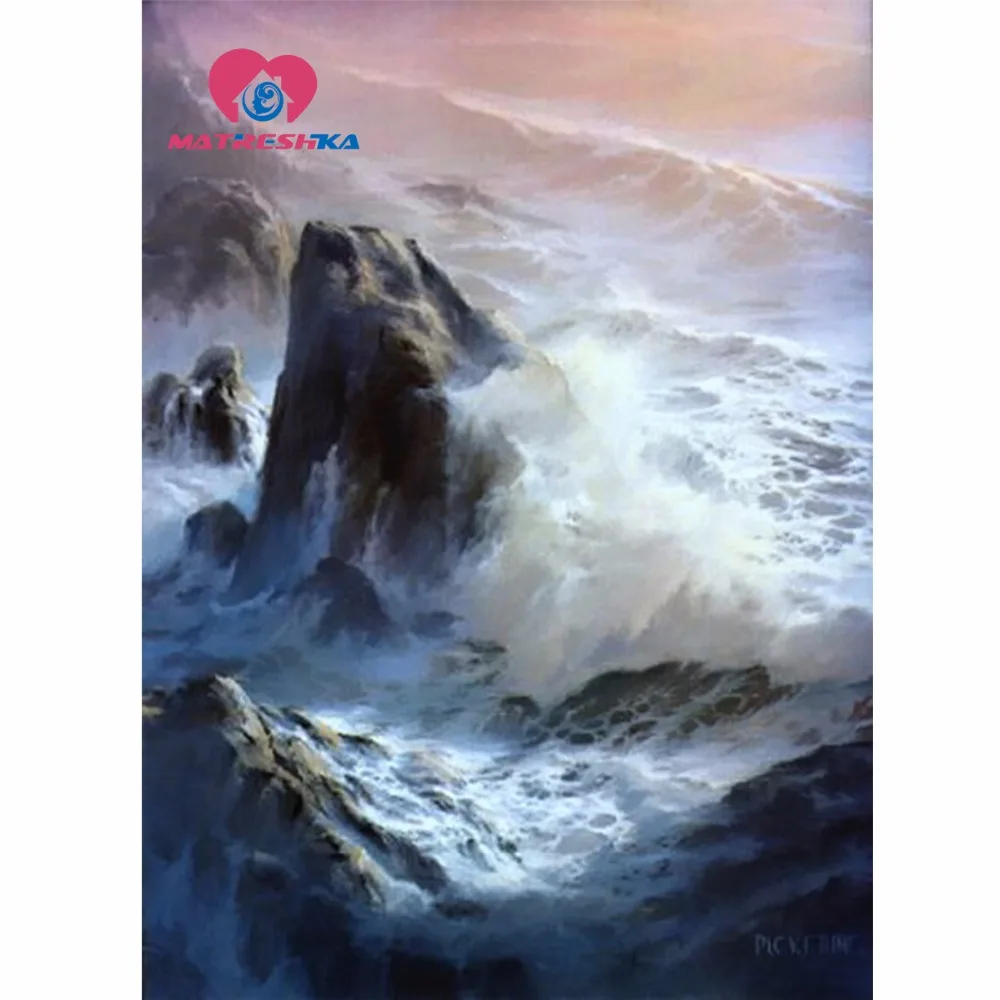 Алмазная 5d картина сделай сам мозаика с мотивом пейзажа моря вышивка кристаллами