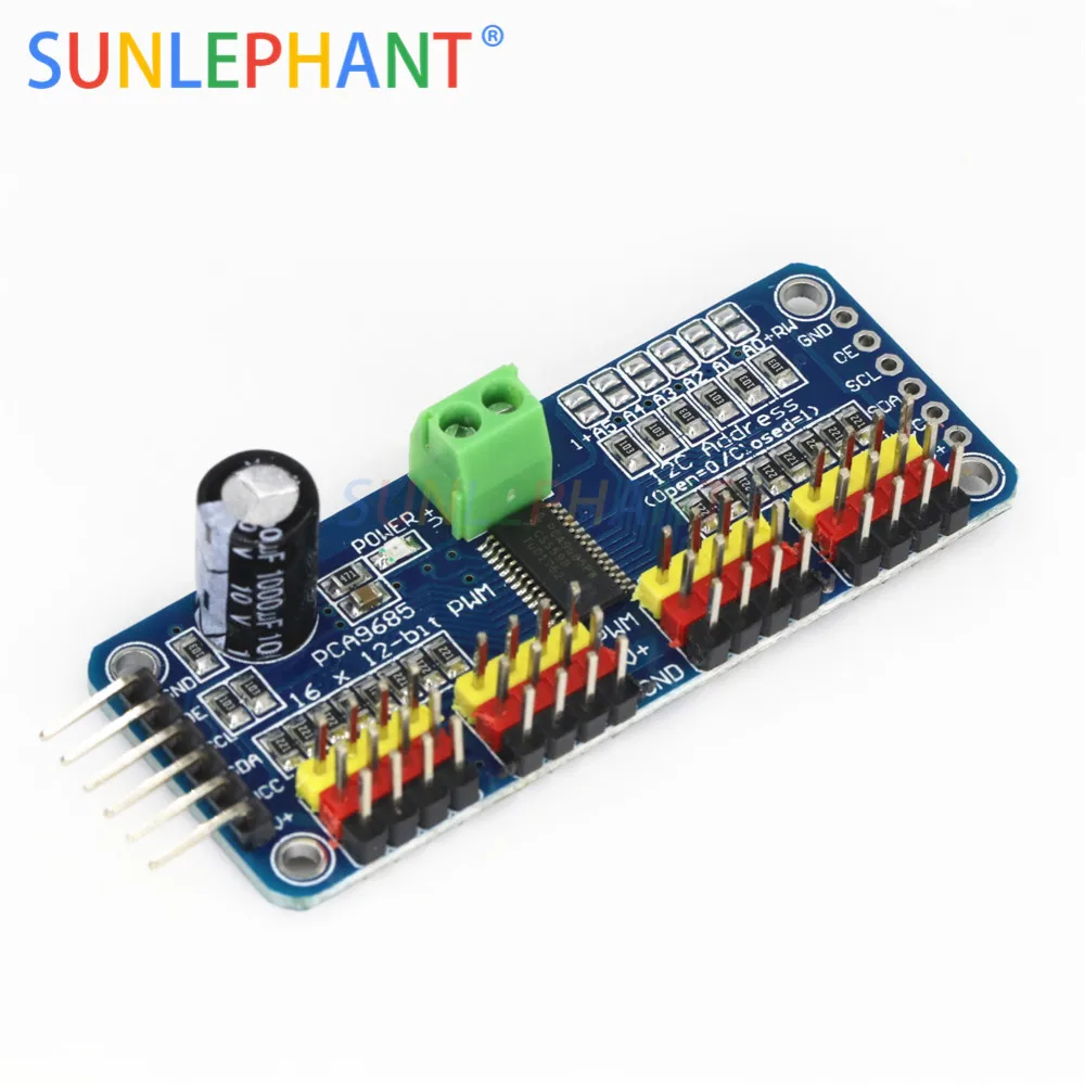 PCA9685 16 канальный 12 битный ШИМ/сервопривод интерфейсный модуль для Pi Shield Module