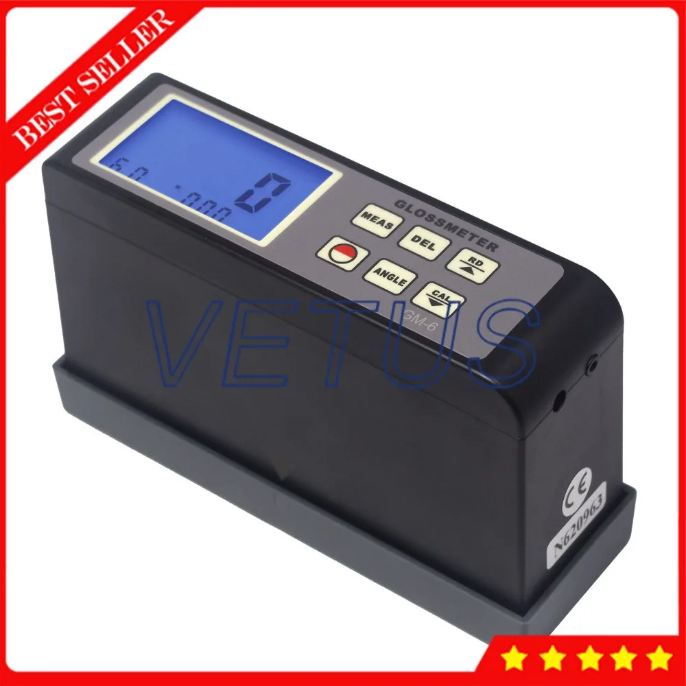 60 Degree Gloss Meter Glossmeter for Paints Inks Plastics Ceramics Marble Tester Data Memory Function GM-6 | Инструменты