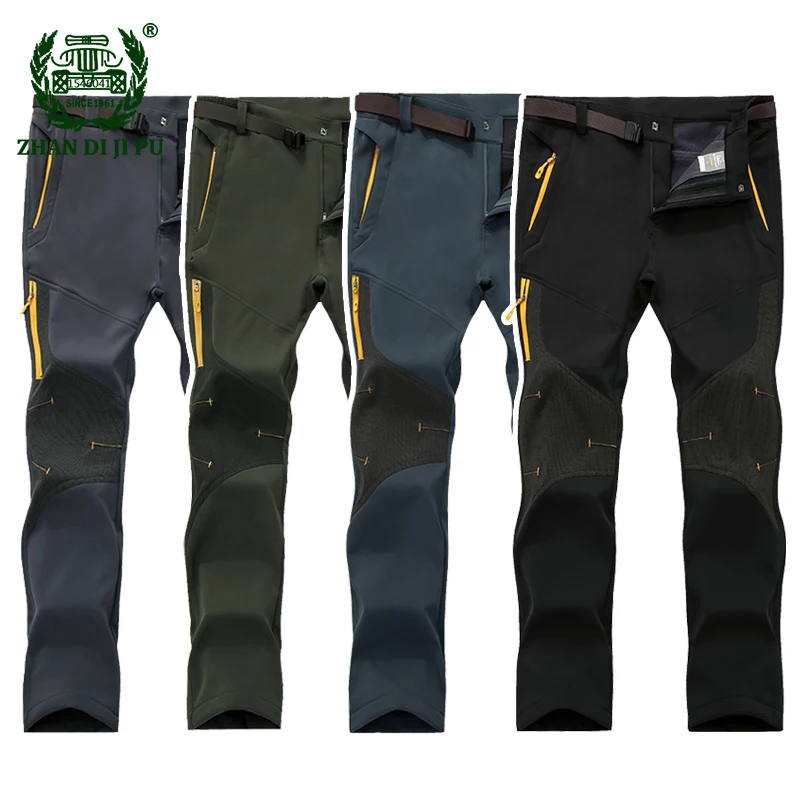Большие размеры, L-7XL, флисовые прямые брюки, зима, мужские, 4 цвета, мужские, повседневные, бренд afs jeep, быстросохнущие брюки, толстые, ветрозащитные штаны