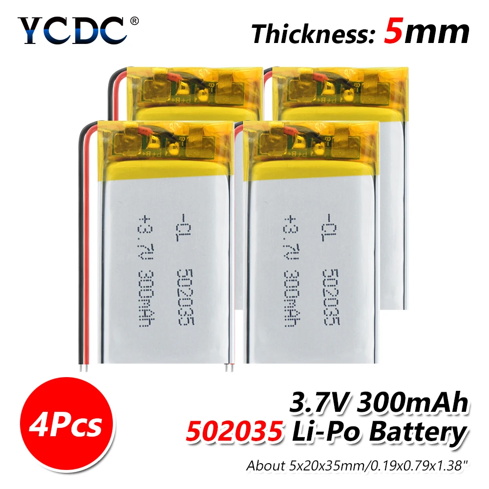 Поставка литиевой аккумуляторной батареи 502035 300 мАч 3 7 в для MP3 MP4 MP5 GPS PSP MID Bluetooth