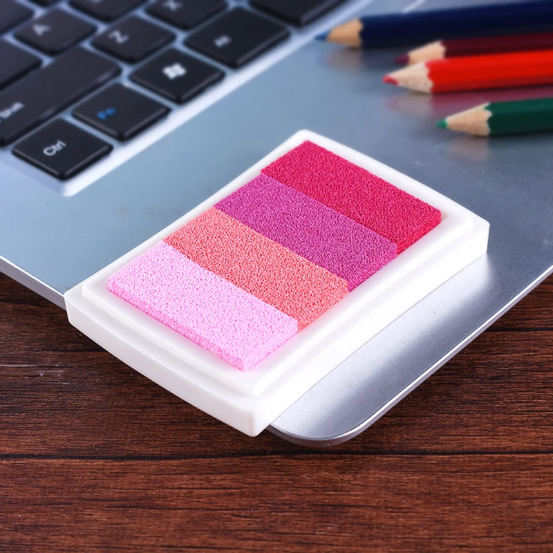 Четырехцветная палитра чернил для скрапбукинга, яркая подушечка чернил для штампов, уплотнение, декорирование, шаблон отпечатка пальца, изготовление открыток и ремесла своими руками.