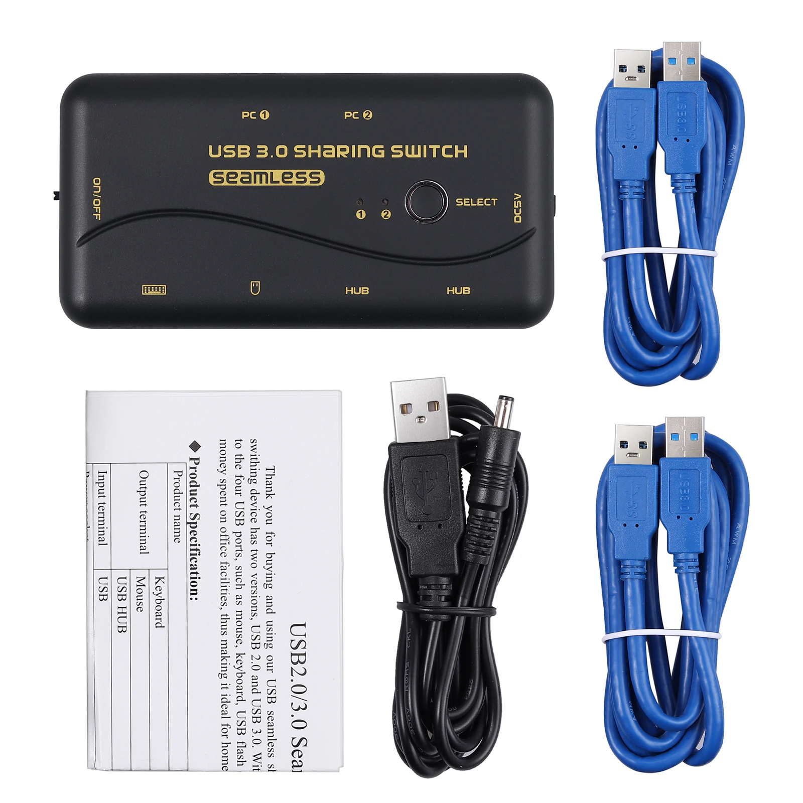 LiNKFOR Seamless USB 3.0 Sharing Switch 2 Computers Share 4 Hub Box Support Keyboard Mouse Switching for Printer | Электроника