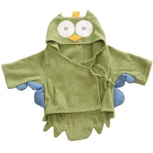 green owl Халат для новорожденного с героями мультфильмов; детский халат 7 видов цветов; Roupao; детский халат; Contton Banho; одежда для малышей; банный халат; Infantil; Пижама - Цвет: green owl