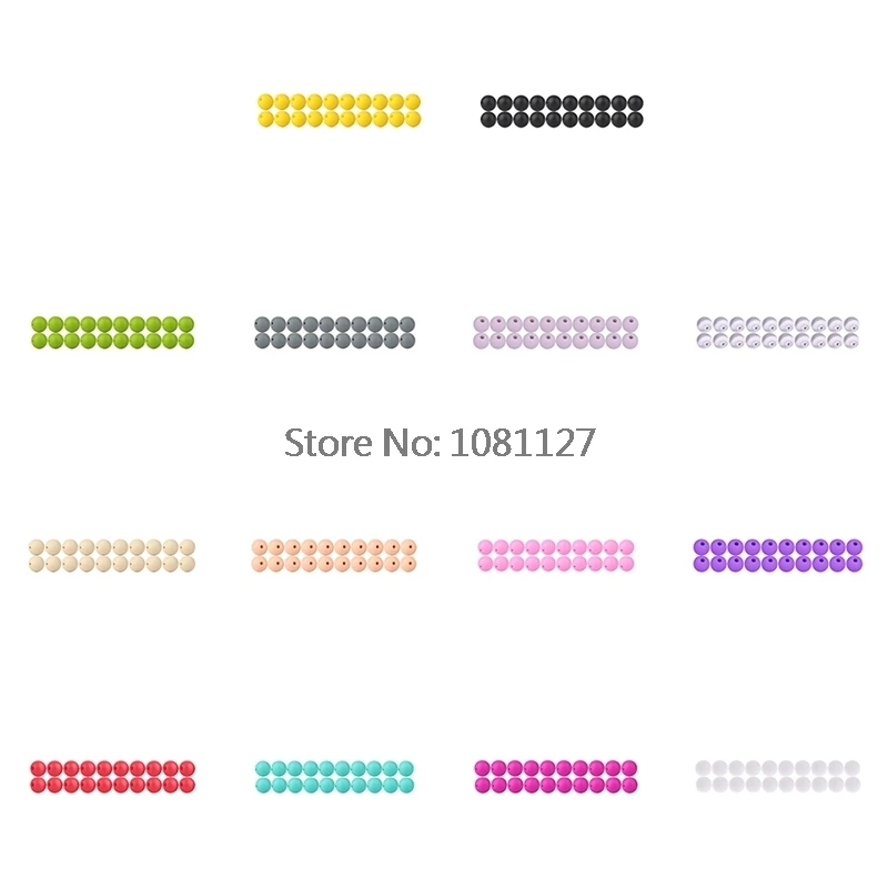 

20 Pcs Round Baby Chew Jewelry Silicone BPA Free Beads Teethers DIY Necklace New