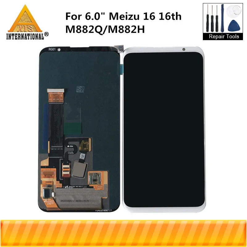Для 6," Meizu 16 16th M882Q Axisinternational AMLED ЖК-дисплей+ сенсорная панель дигитайзер для Meizu 16 M882H lcd