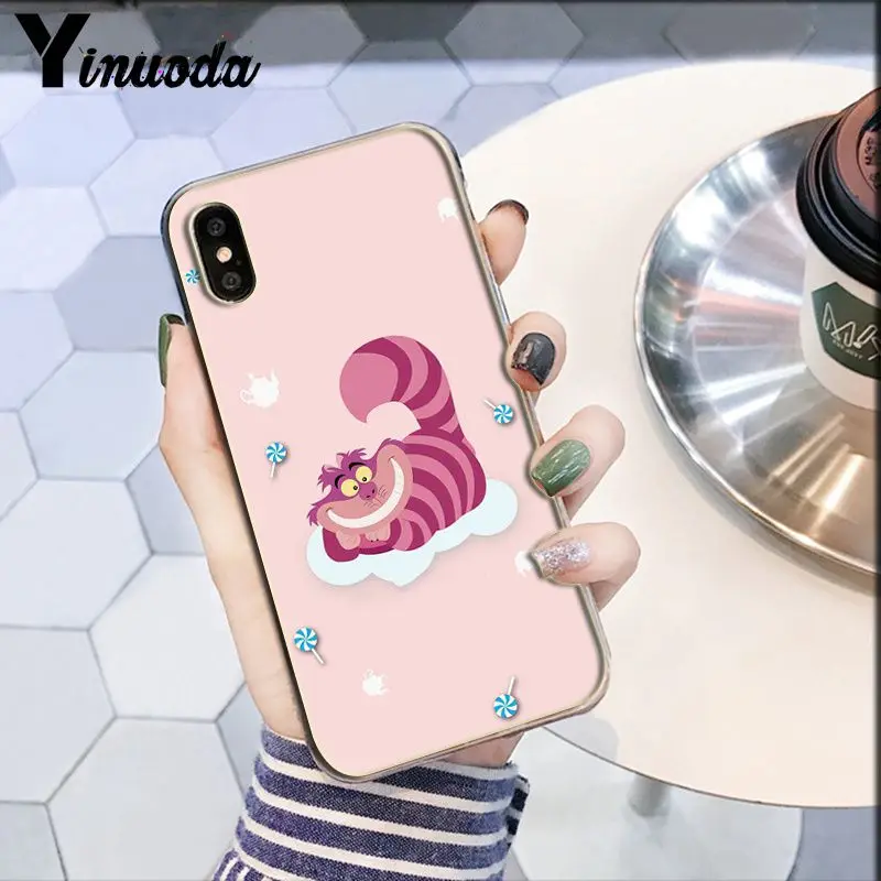 Yinuoda Чеширский кот мы все в фиолетовом и розовом DIY чехол для телефона для Apple iPhone 8 7 6 6S Plus X XS MAX 5 5S SE XR