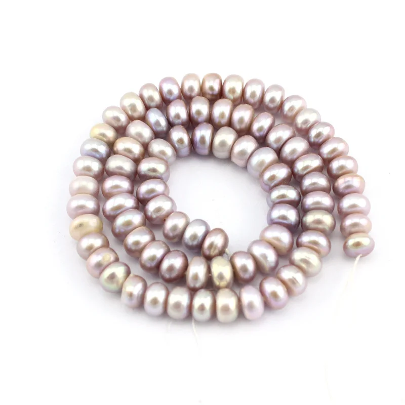 Free Shipping Wholesale Jewelry Making Beads 7 8mm Rondelle Button Freshwater Pearl Spacer Strand 15&quot|bead strands|spacer beadsjewelry making