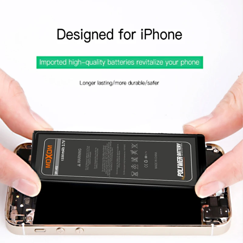 MOXOM батареи для мобильного телефона iPhone 4S 4GS 1330mAh реальная емкость Замена 3 7 V литий