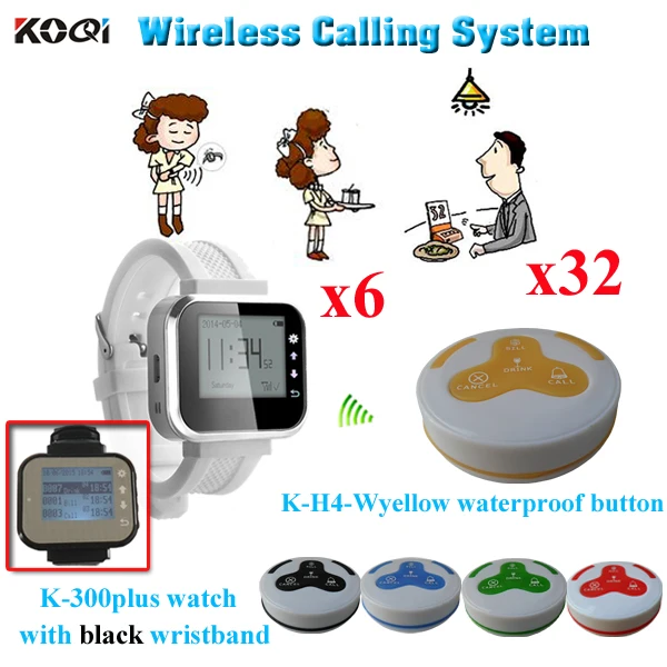 Система пейджинга кофейной балки кнопка вызова клиента для обслуживания 6 шт.