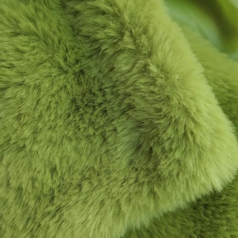 BOOFEENAA, модное короткое пальто из искусственного меха лаймового зеленого цвета, зимний неоновый флуоресцентный теплый кардиган, укороченная куртка, пушистые плюшевые пальто C48AH36