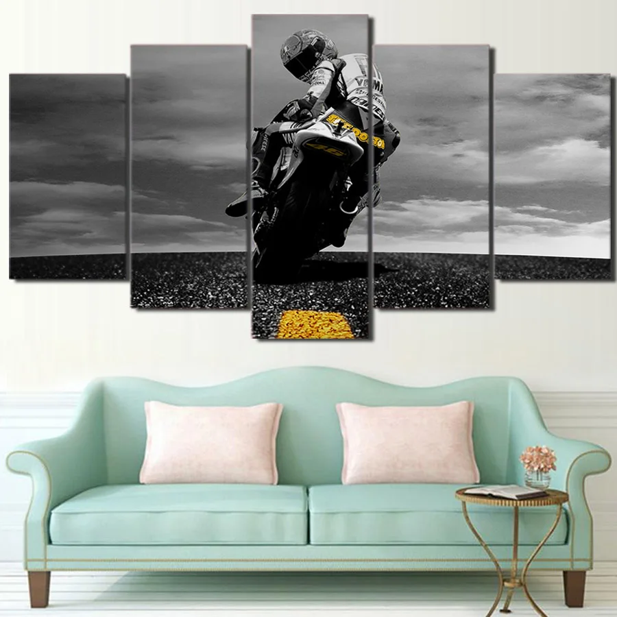 Прямая доставка 5 шт. холсте мотоцикл плакат картины Wall Art Холст настенные для