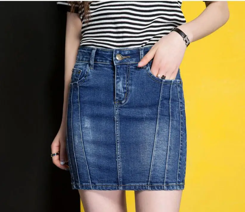 

2021 Newest Denim Skirt Vintage Slim Mini Denim Shorts Skirt Summer Simple Sexy Jeans Women Skirts Saia Jupe Femme S/3Xl J2246