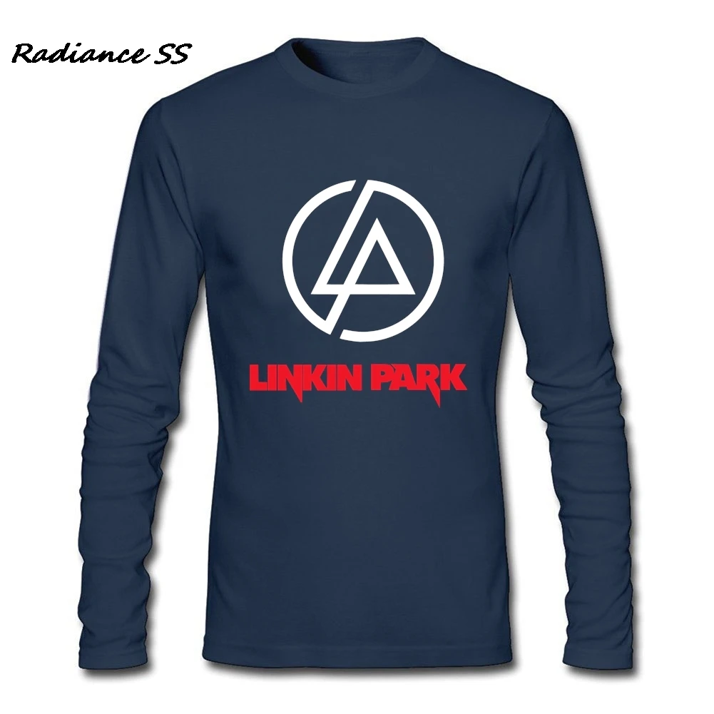 Футболка мужская Linkin Park Мода панк рок хип хоп новая одежда роскошное платье с длинным рукавом футболки Homme Camisetas - Цвет: Navy