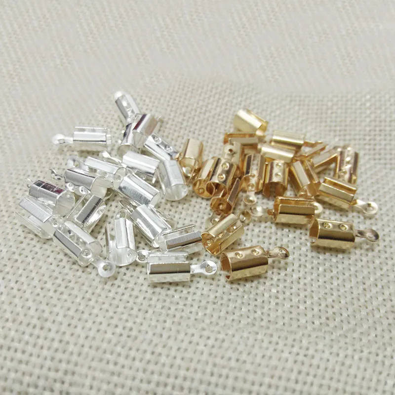 Обжимные бусины трубчатая крышка обертка колье кожаные шнуры цветная веревка