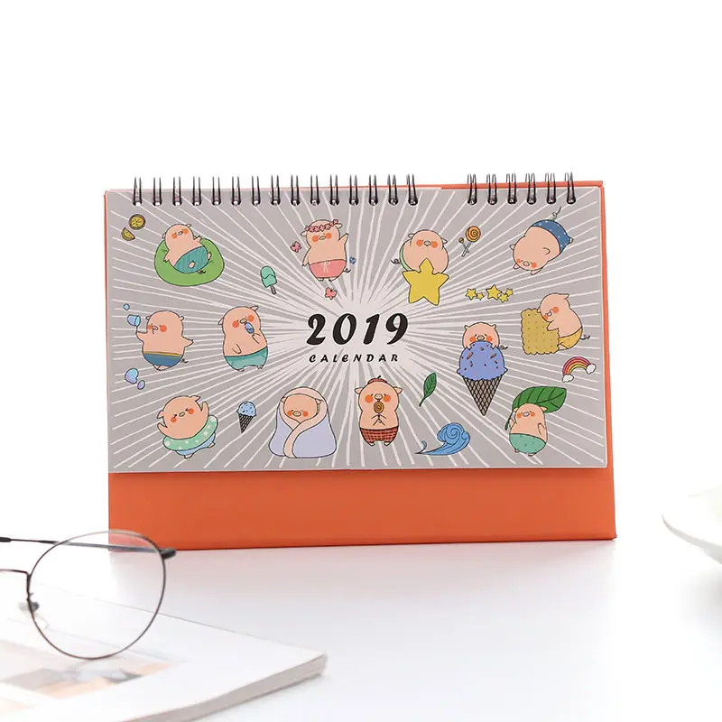 Coloffice 1 шт. 2019 годовый год мультфильм свинья личность стол календарь многоцелевой