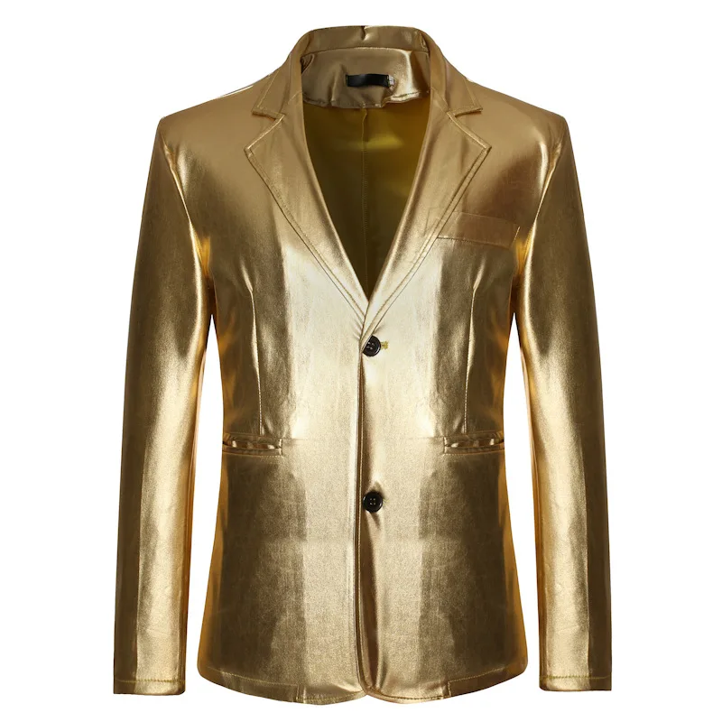 Мужской приталенный Однобортный блейзер s брендовый Блейзер серебристого цвета