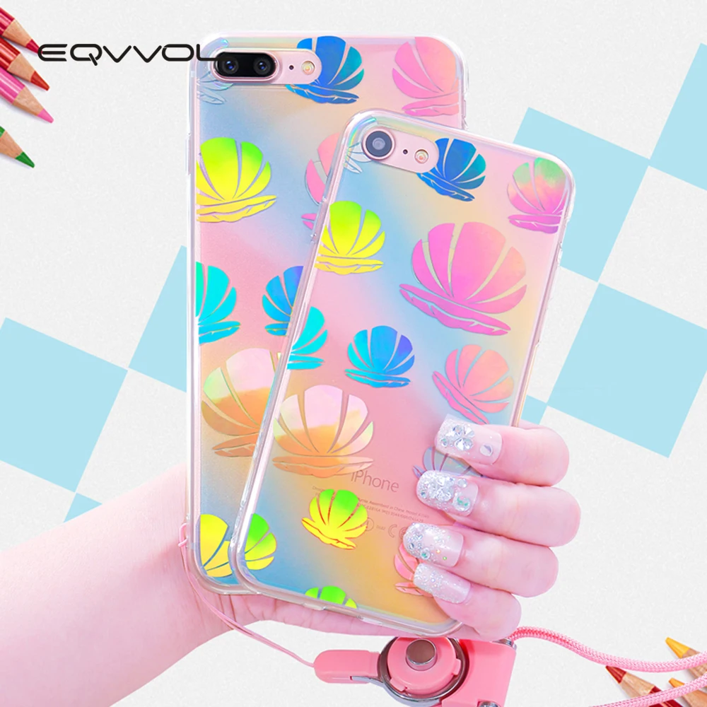 Eqvvol Luxury Diamond Pattern Rainbow Case For Apple iPhone X 8 7 Plus Soft TPU Fashion Back Cover 6 6s |