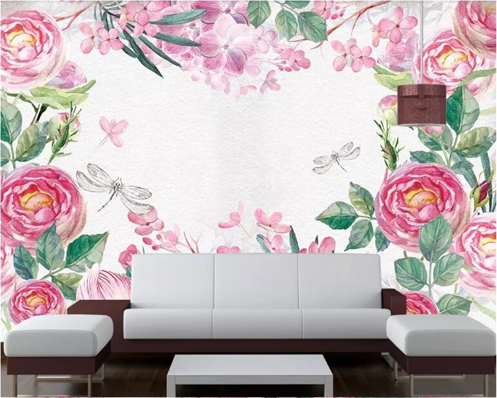 

Beibehang Custom fashion 3d wallpaper tropical hand painted botanical watercolor flowers decorative background wall 3d wallpaper