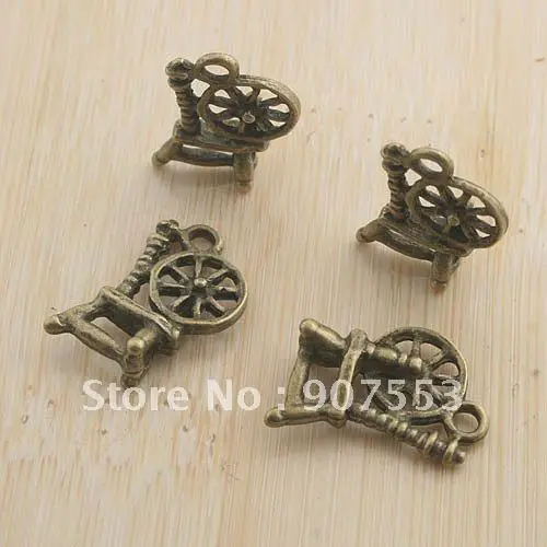 

40pcs antiqued bronze spinning jet design pendant charm G970