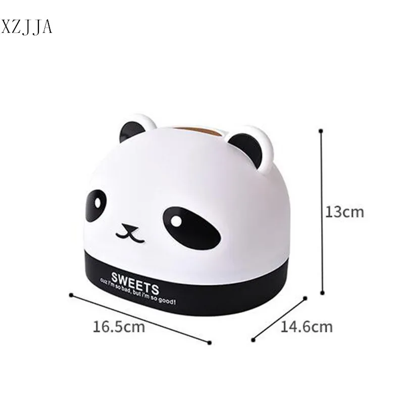 

XZJJA Cute Cartoon Panda Tissue Box Removable Desktop Tissue Decoration Storage Container Car Office Roll Paper Organizer Case