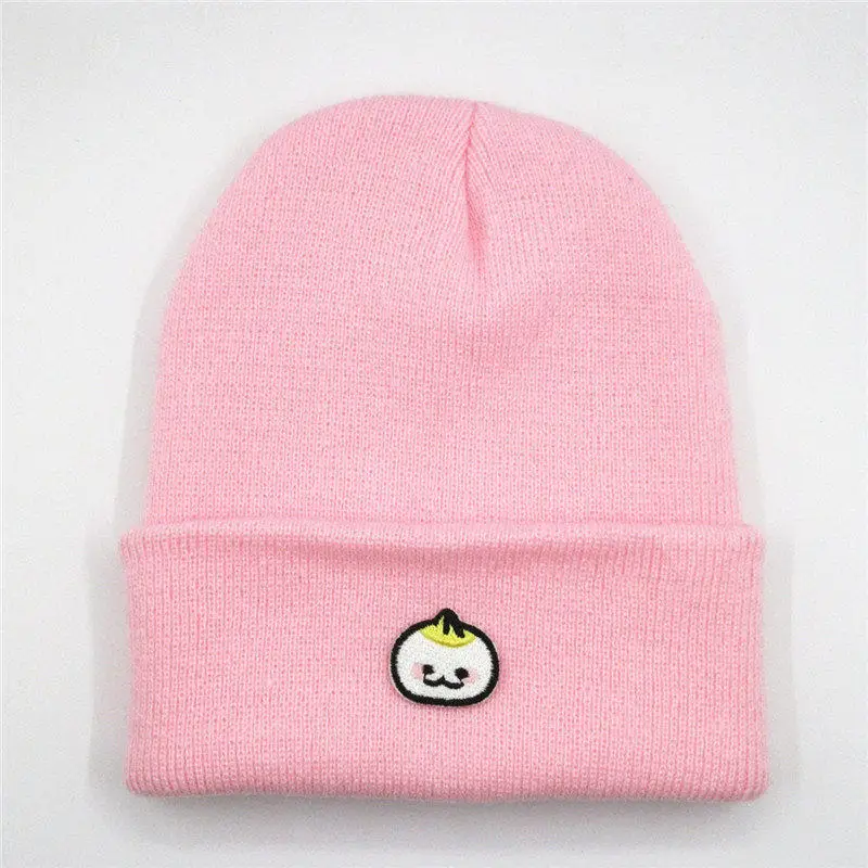 LDSLYJR плотная вязаная шапка с вышивкой в виде пучка из хлопка зимняя теплая шапочки Шапка бини для мужчин и